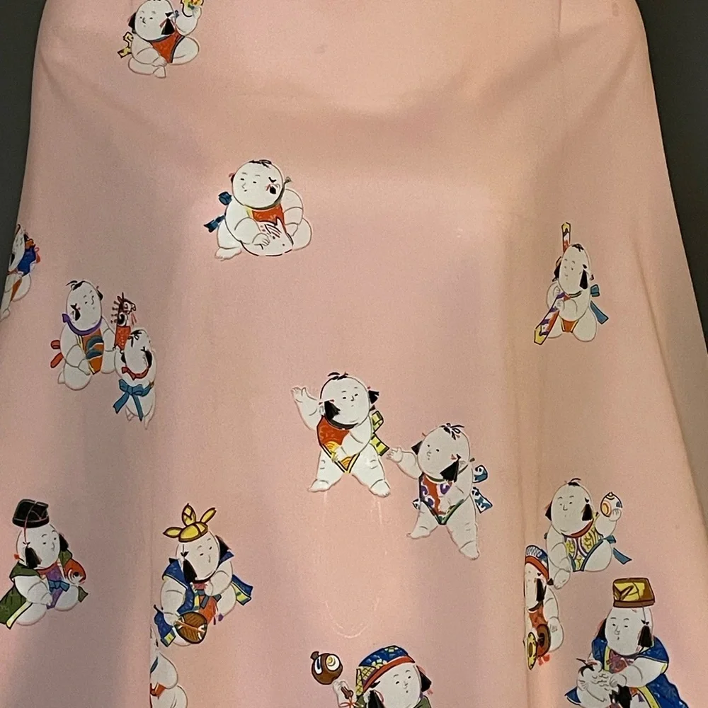 Charming Vintage Japan Sumo Baby Print Scarf 29 In Very Good Condition - Picture 3 of 10